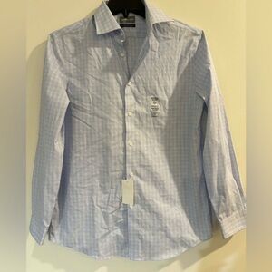 Michael Kors Light Blue Plaid Dress Shirt